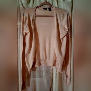 Blush Pink Cotton Cardigan - L